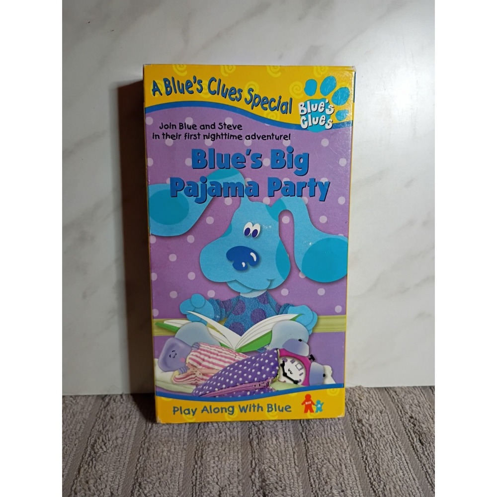 Blue's Clues Blue's Big Pajama Party VHS 1999 Nickelodeon Steve 835963
